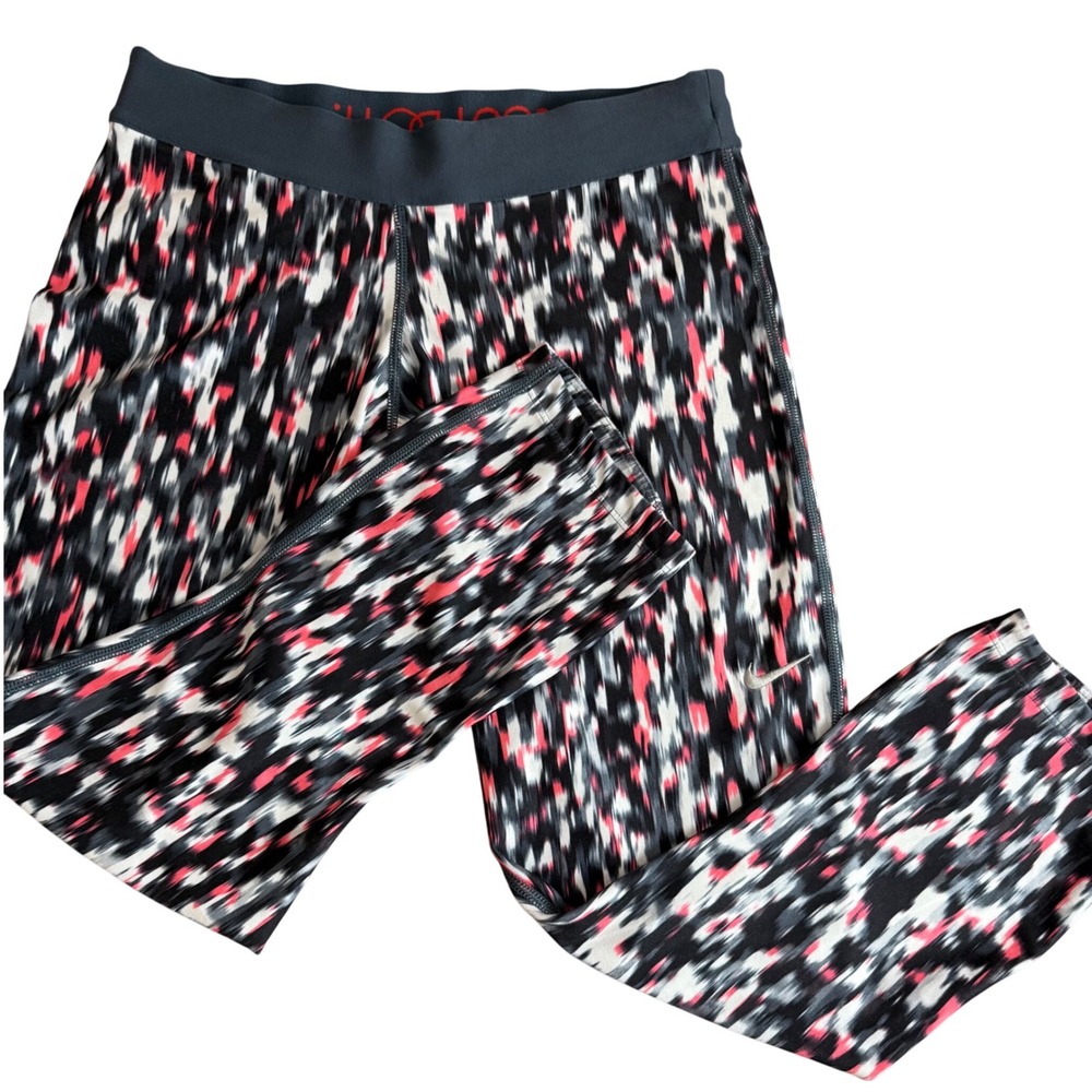 SALE Nike Dri Fit Womens Athletic Capris Leggings Abstract Print Size S - Picture 2 of 16